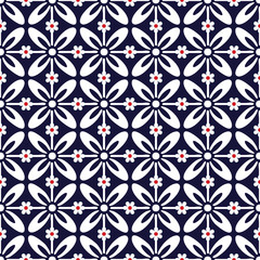 Fototapeta premium Abstract floral geometric pattern design print.