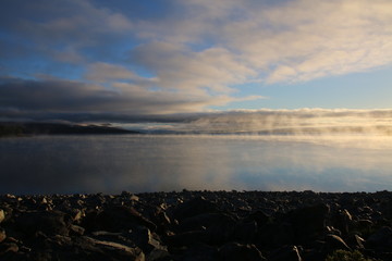 Mist on the Lake Pukaki, New Zealand