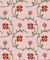 Seamless floral pattren with flower in vector.