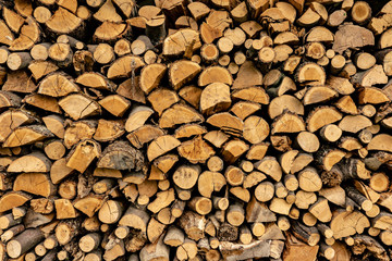 Wood logs pile pattern texture