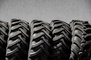 Türaufkleber Tractor tires wheels closeup pattern © Calin Stan
