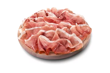 Washable wall murals Product Range Round chopping board with sliced Parma ham