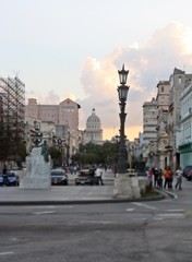 Capitolio y calles de la Habana, Cuba.