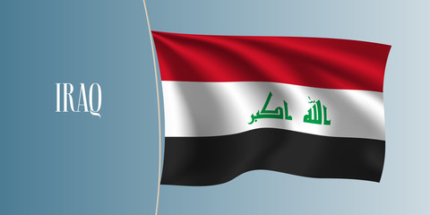 Iraq waving flag vector illustration. Iconic design element