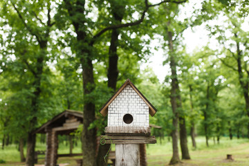 Fototapeta na wymiar wooden bird house