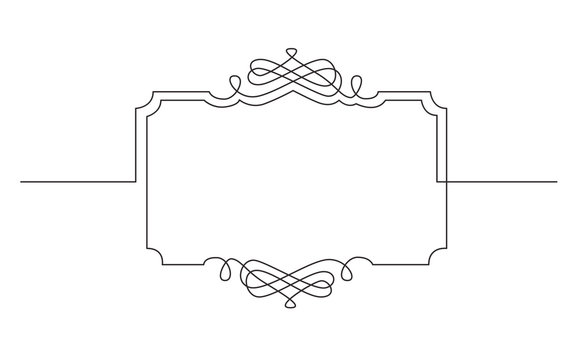 continuous line drawing of vignette devider frame design