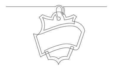 continuous line drawing of tag label design