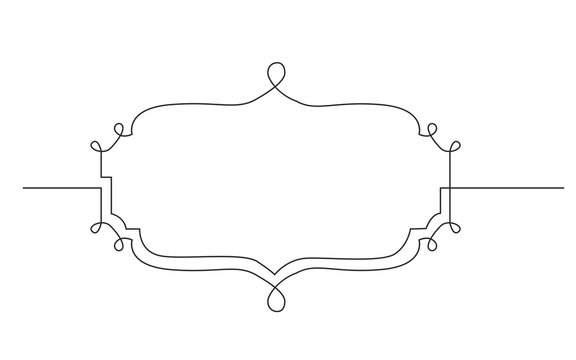 continuous line drawing of vignette devider frame design