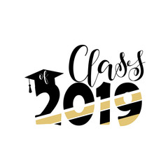 vector illustration of a graduating class in 2019. Graphics elements for t-shirts, and the idea for the badge or sign