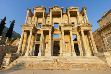 Public places A world heritage ephesus library in the historic city of Turkey.