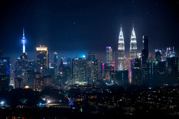 Abwaschbare Fototapete Kuala Lumpur Kuala Lumpur schöne Stadt nachts.