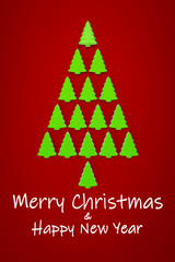 Christmas decoration of some Christmas trees building a tree