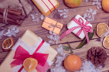 holidays gifts and tangerines