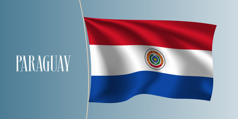 Paraguay waving flag vector illustration. Iconic design element