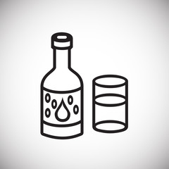 Mineral water thin line on white background icon