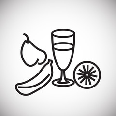 Healthy food thin line on white background icon