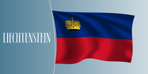 Liechtenstein waving flag vector illustration. Iconic design element