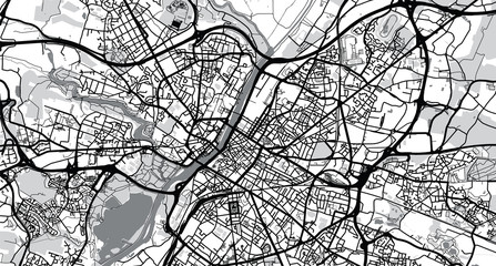 Urban vector city map of Angers, France