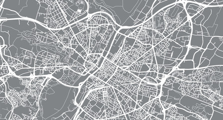 Urban vector city map of Angers, France