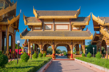 Thihathana Hall replica, Bagan Golden Palace, Bagan, Myanmar, (Burma).