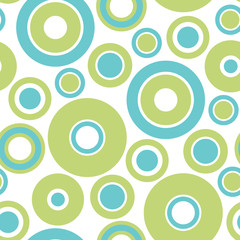 Fototapeta premium Round seamless pattern of random circles and rings. Dotted round seamless background, pattern, ornament. Vector illustration.