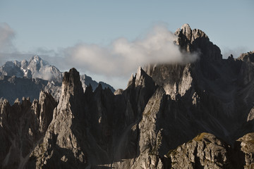 jagged dolomite mountain range in italy at tre cime - 231212906