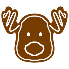 Christmas moose gingerbread cookie. Vector illustration design