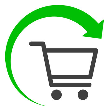 Repeat Purchase Order Icon On A White Background. Isolated Repeat Purchase Order Symbol With Flat Style.