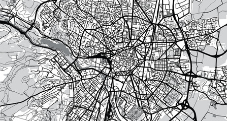 Obraz premium Urban vector city map of Dijon, France