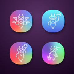 Chatbots app icons set