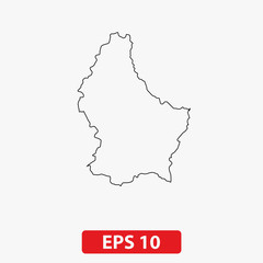 Map of Luxembourg. Vector