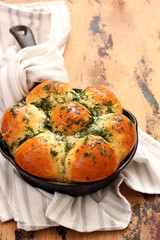 Traditional ukrainian homemade garlic buns pampushki 