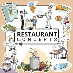 Conceptos de cocina y restaurante