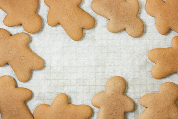 Gingerbread man cookies Christmas and New Year holiday baking treat traditional for kids