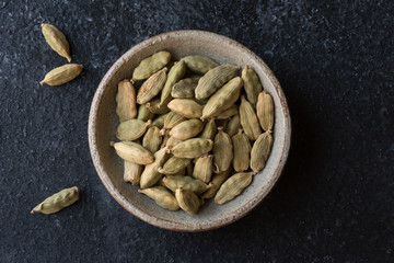Green Cardamon Pods in a Bowl