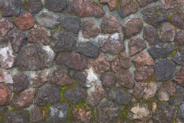 Old stone wall have moss,dirty texture background
