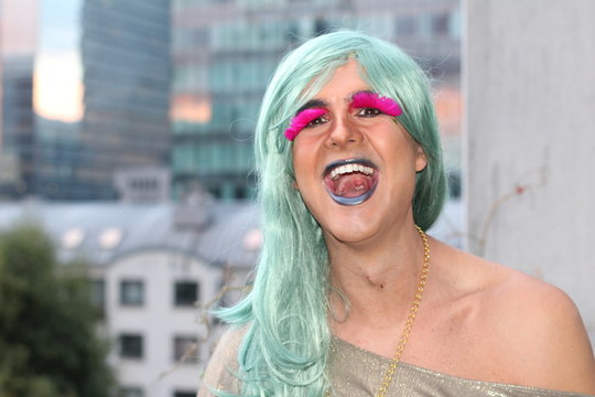 Stunning transgender woman smiling with pride 