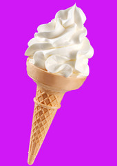 VANILLA ICE CREAM CONE ON PURPLE