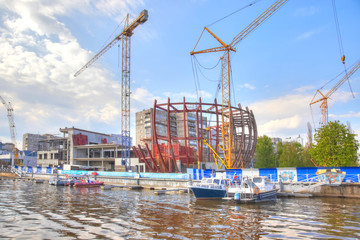 Kaliningrad. Construction of a new building on the territory of the Museum of the World Ocean