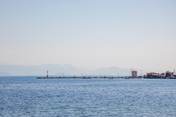 Port of Kerkira, capitol of Corfu in Greece