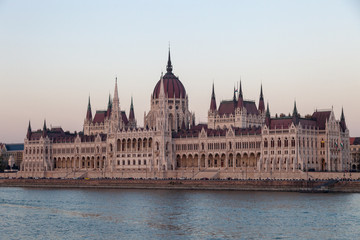 Fototapeta na wymiar BUDAPEST, HUNGARY - OCTOBER 06, 2018: Beautiful View of the Building of Parliament of Hungary.
