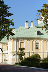 Fototapeta na wymiar The palace and park ensemble Oranienbaum was founded by A. Menshikov. The Great Menshikov Palace is the largest ensemble of Peter the Great Baroque. 