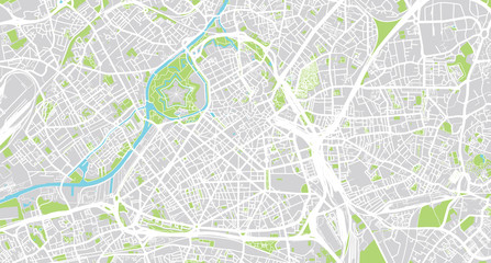 Urban vector city map of Lille, France