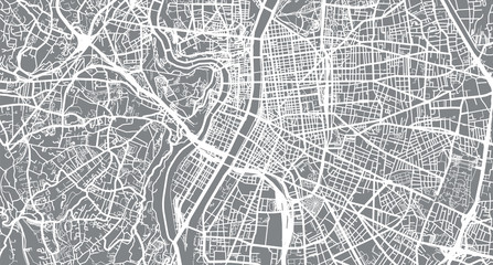 Naklejka premium Urban vector city map of Lyon, France