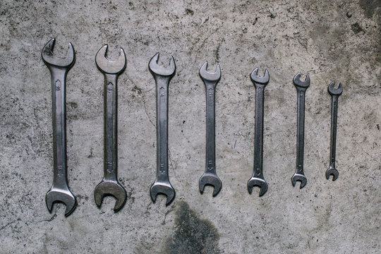 Wrenches on concrete