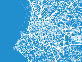 Urban vector city map of Marseille, France