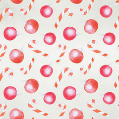 Watercolor decorative christmas seamless pattern