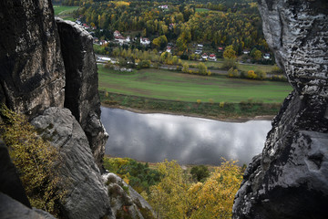 Saxony View Through A cliff