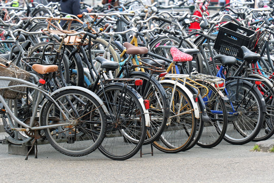Crowded bicycle parking