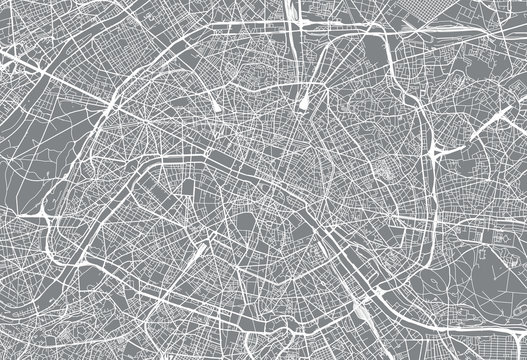 Urban Vector City Map Of Paris, France